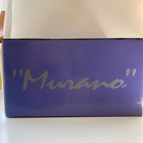 MuranoI 10”Triangle Bowl Multi Color Freeform Glass - Picture 14 of 15